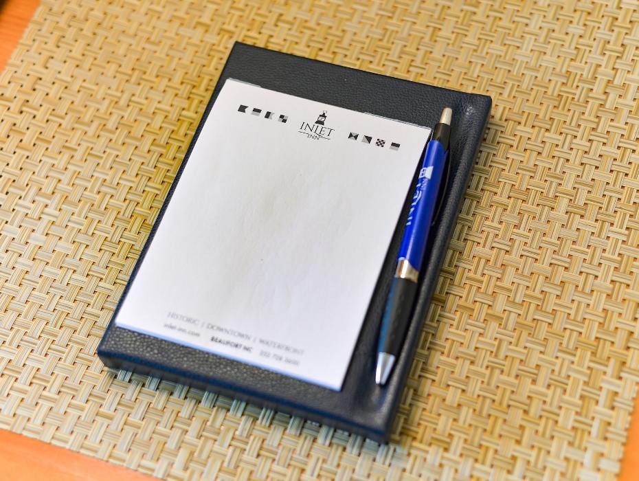 Inlet Inn notepad and pen